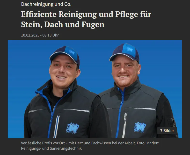 Marlett GbR - Reinigungs- & Sanierungstechnik - Effiziente Reinigung und Pflege für Stein, Dach und Fugen