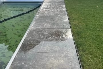 Steinfliesenweg vor der Reinigung